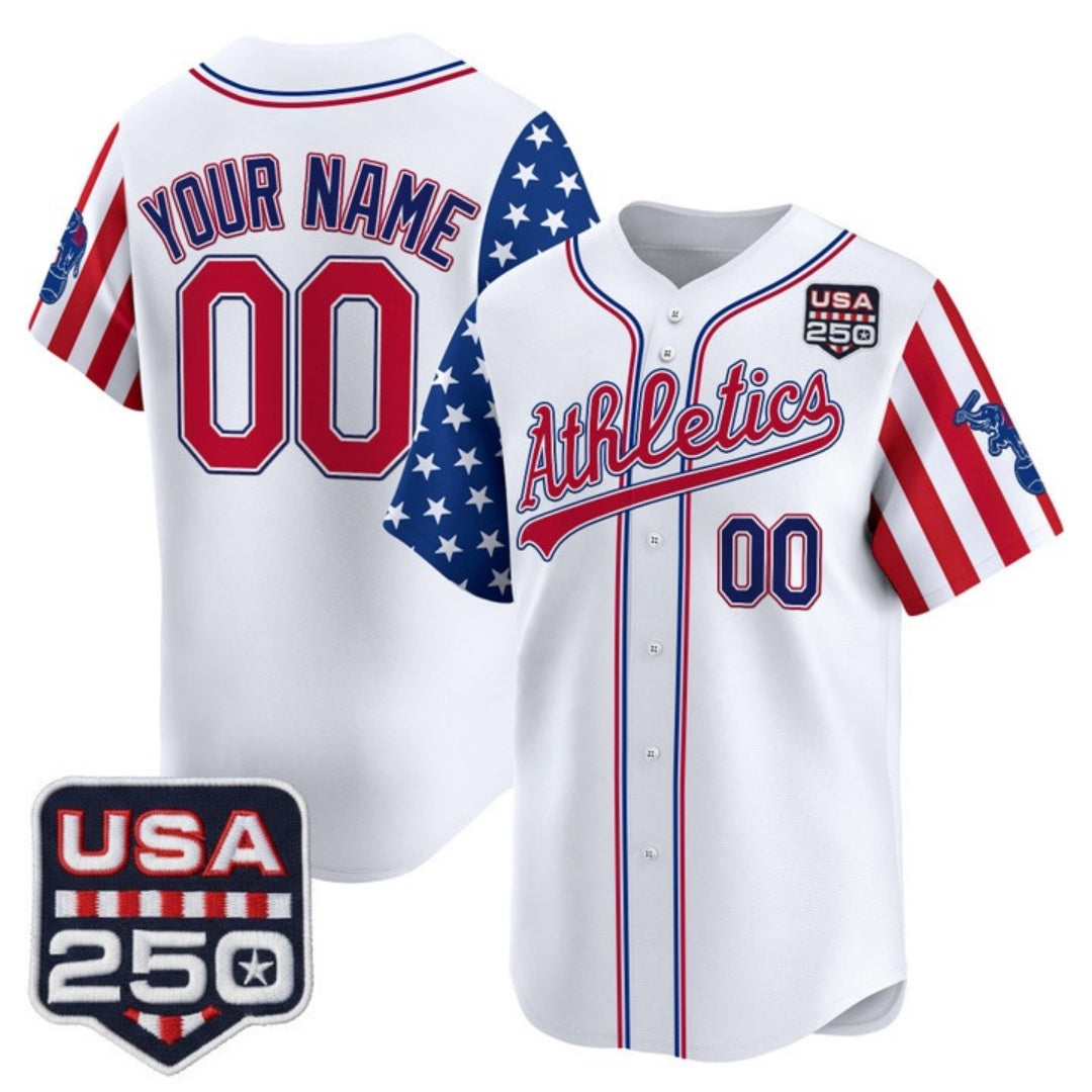 Custom Oakland Athletics America 250 Edition Vapor Premier Limited White Stitched Baseball Jersey