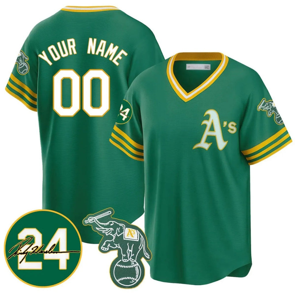 Custom Oakland Athletics Kelly Green Road Cooperstown Jersey - Personalized Baseball Jersey