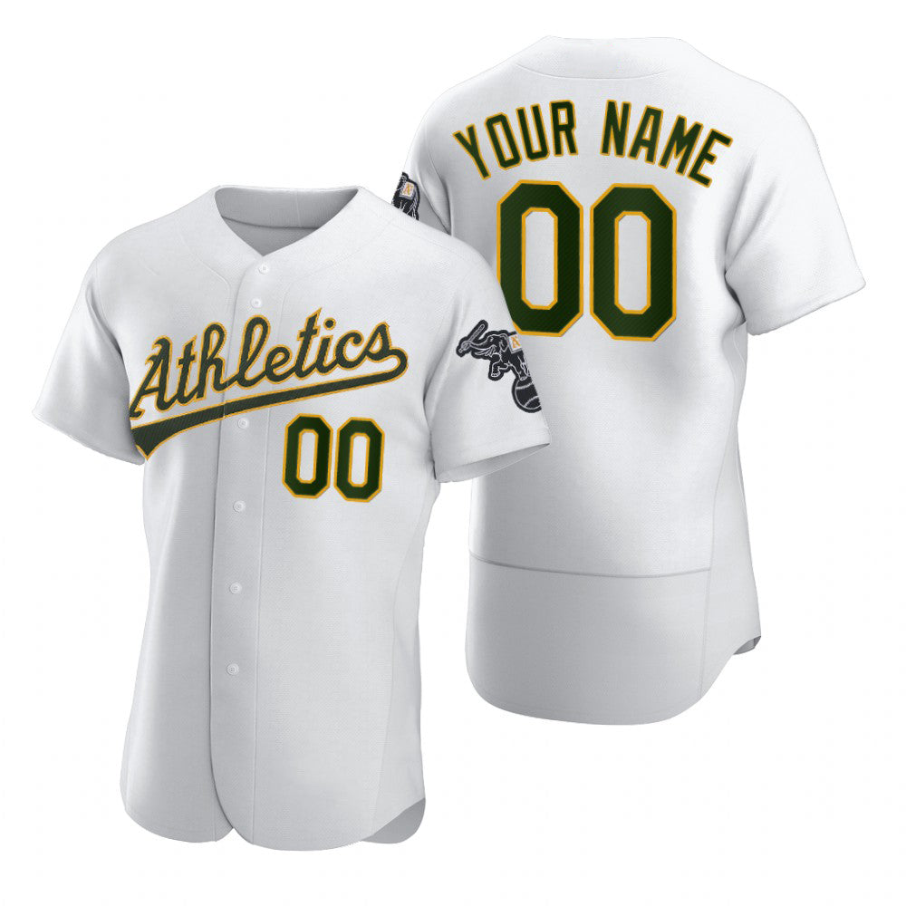 Custom Oakland Athletics White 2020 Stitched Flex Baseball Jersey