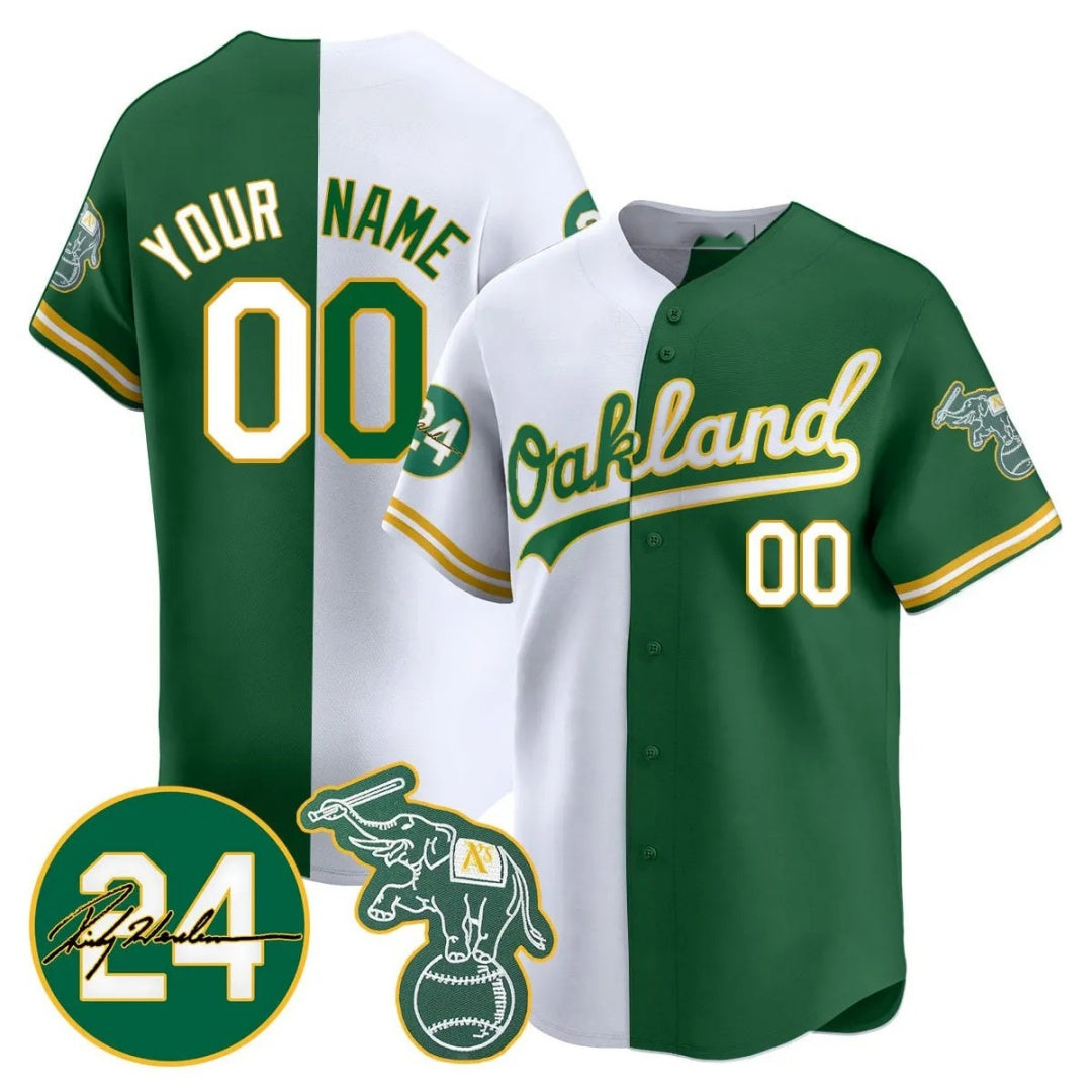 Custom Oakland Athletics White Green Jersey - Personalized Baseball Jersey