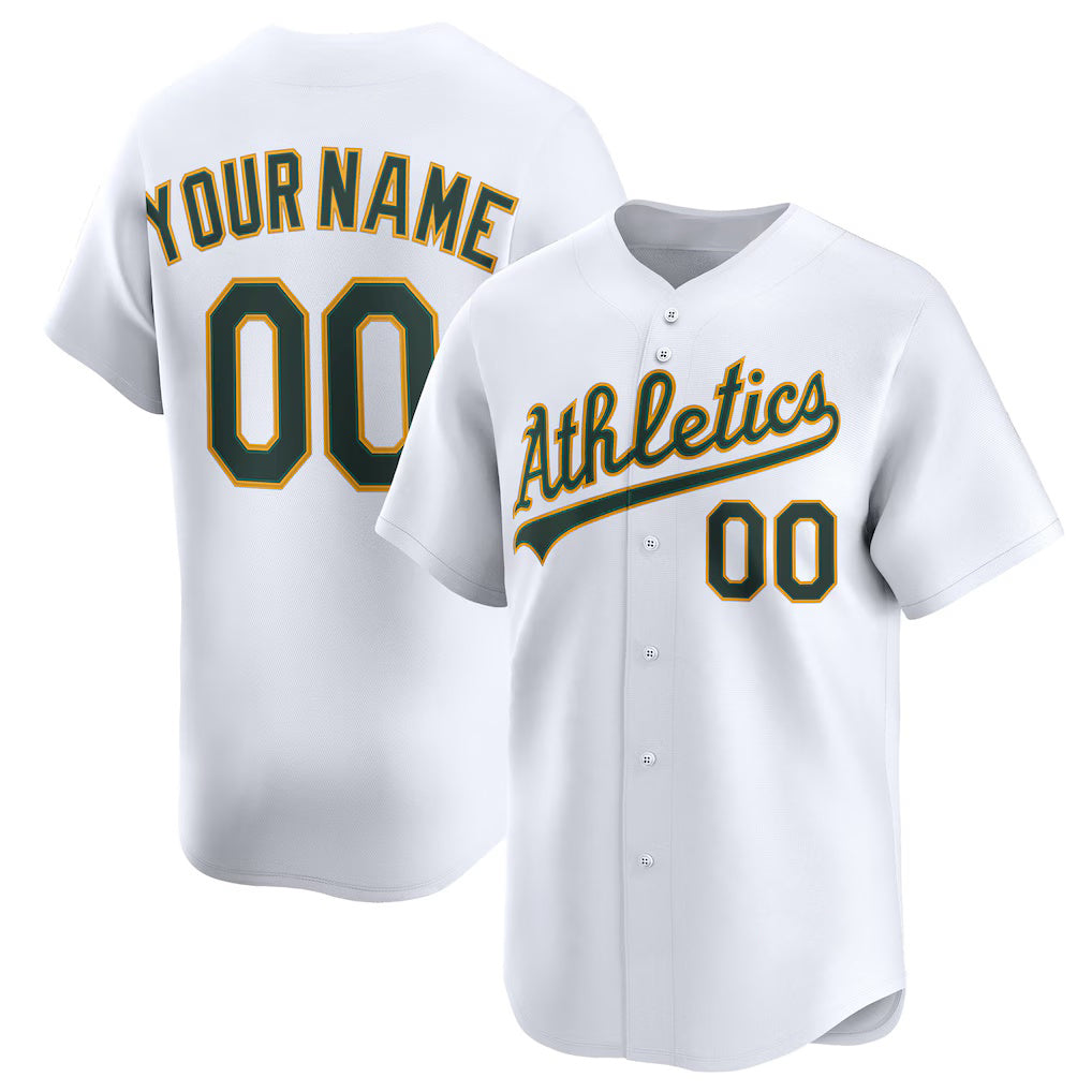 Custom Oakland Athletics White Home Limited Baseball Jersey