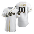 Custom Oakland Athletics White Stitched Flex Base Golden Edition Baseball Jersey