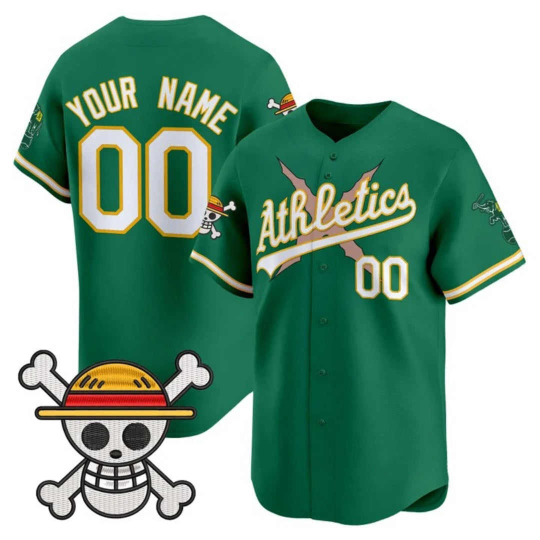 Custom Oakland Athletics x One Piece Green Vapor Premier Limited Jersey - Stitched Baseball Jersey