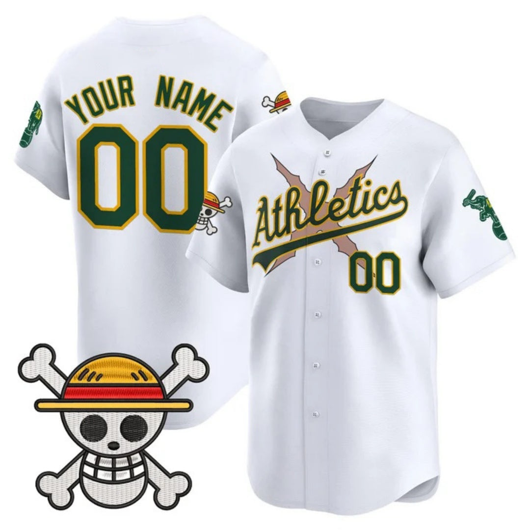 Custom Oakland Athletics x One Piece White Vapor Premier Limited Jersey - Stitched Baseball Jersey