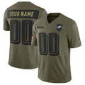 Custom P.Eagles Active Player Olive 2025 Salute to Service Limited Stitched Jersey