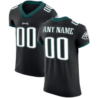 Custom P.Eagles Black Vapor Untouchable Elite Jersey