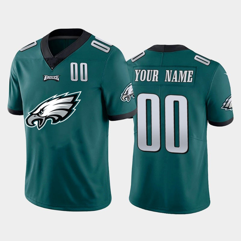 Custom P.Eagles Green Team Big Logo Number Vapor Untouchable Limited Jersey