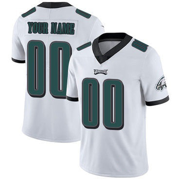 Custom P.Eagles White Stitched Vapor Untouchable Limited Jersey