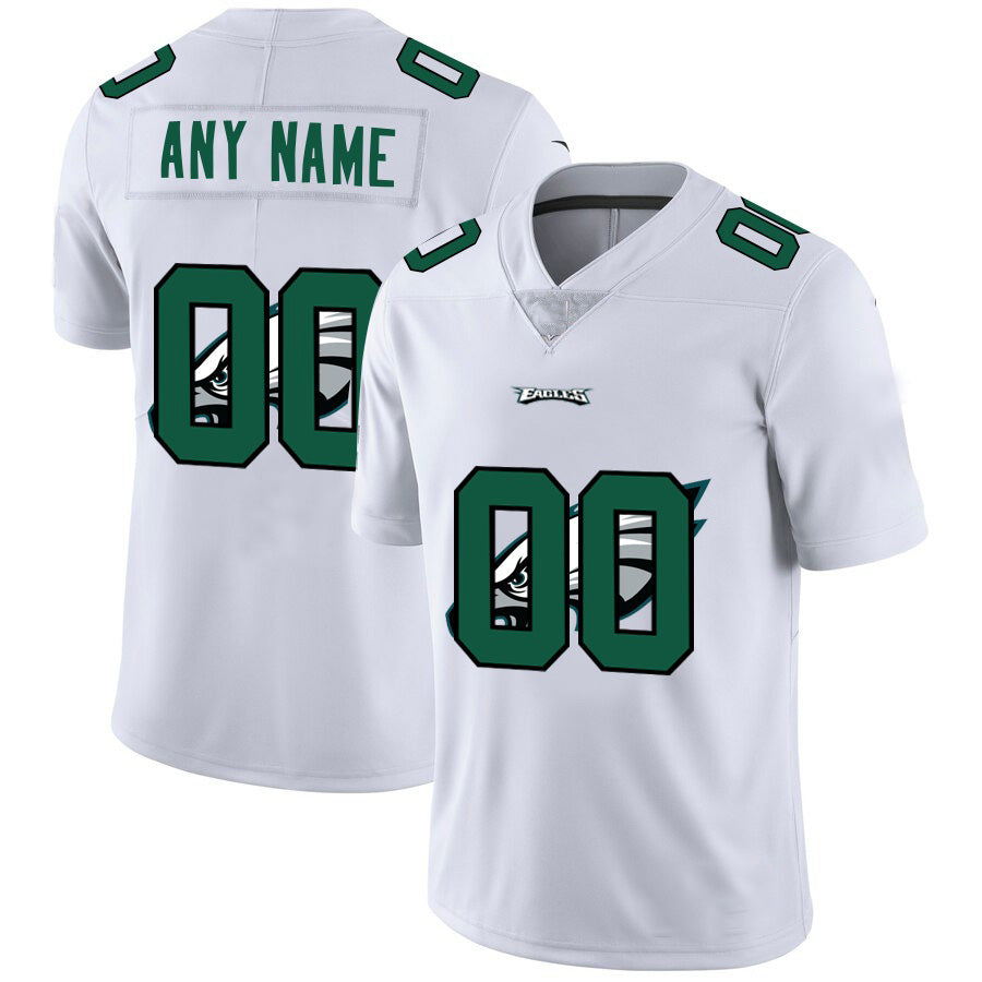 Custom P.Eagles White Team Big Logo Vapor Untouchable Limited Jersey