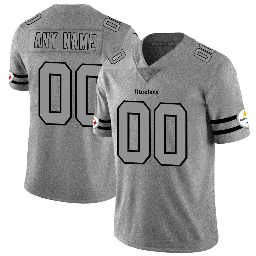 Custom P.Steelers 2019 Gray Gridiron Gray Vapor Untouchable Limited Jersey