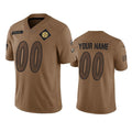 Custom P.Steelers Active Player 2023 Brown Salute To Setvice Limited Stitched Jersey
