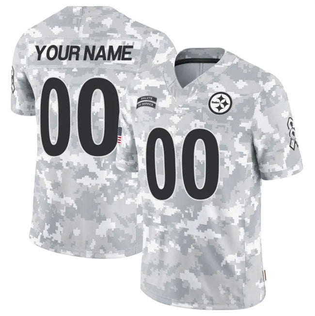 Custom P.Steelers Active Player 2024 F.U.S.E Arctic Camo Salute To Service Limited Stitched Jersey