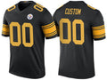 Custom P.Steelers Black Color Rush Legend Limited Jersey