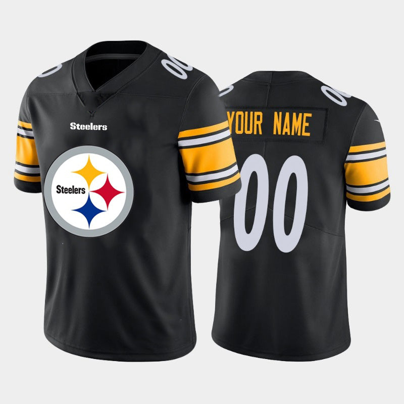 Custom P.Steelers Black Team Big Logo Vapor Untouchable Limited Jersey