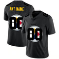Custom P.Steelers Black Team Logo Dual Overlap Limited Jersey
