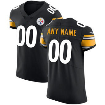 Custom P.Steelers Black Vapor Untouchable Elite Jersey