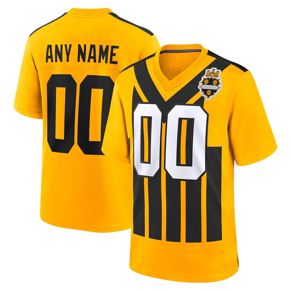Custom P.Steelers Gold Alternate 1933 Throwback Game Jersey