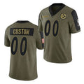 Custom P.Steelers Olive ACTIVE PLAYER 2021 Salute To Service Limited Stitched Jersey