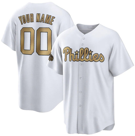 Custom Philadelphia Phillies Active Player White 2022 All-Star Cool Base Stitched Baseball Jersey