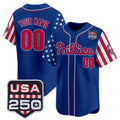 Custom Philadelphia Phillies America 250 Edition Vapor Premier Limited Royal Stitched Baseball Jersey