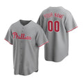Custom Philadelphia Phillies Gray Stitched Cool Base Road Baseball Jersey
