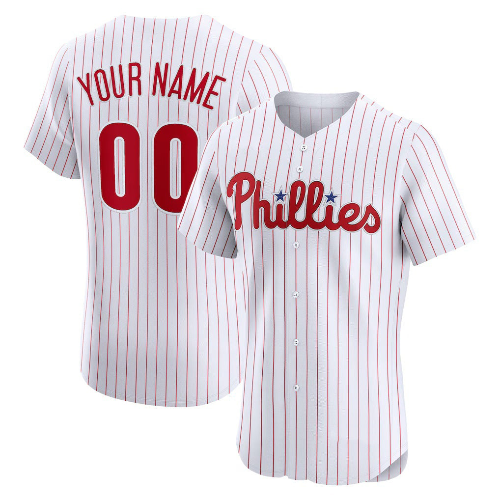 Custom Philadelphia Phillies White Home Elite Baseball Jersey