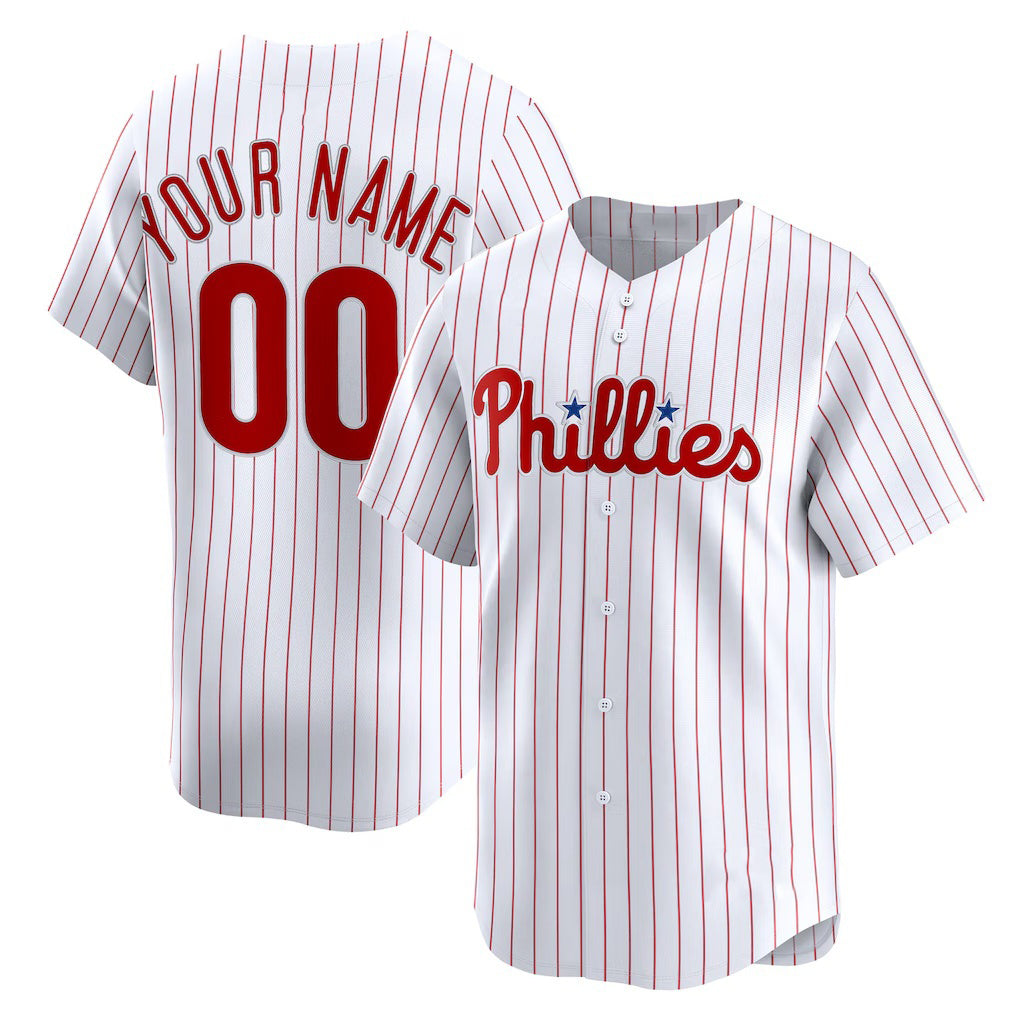 Custom Philadelphia Phillies White Home Limited Baseball Jersey