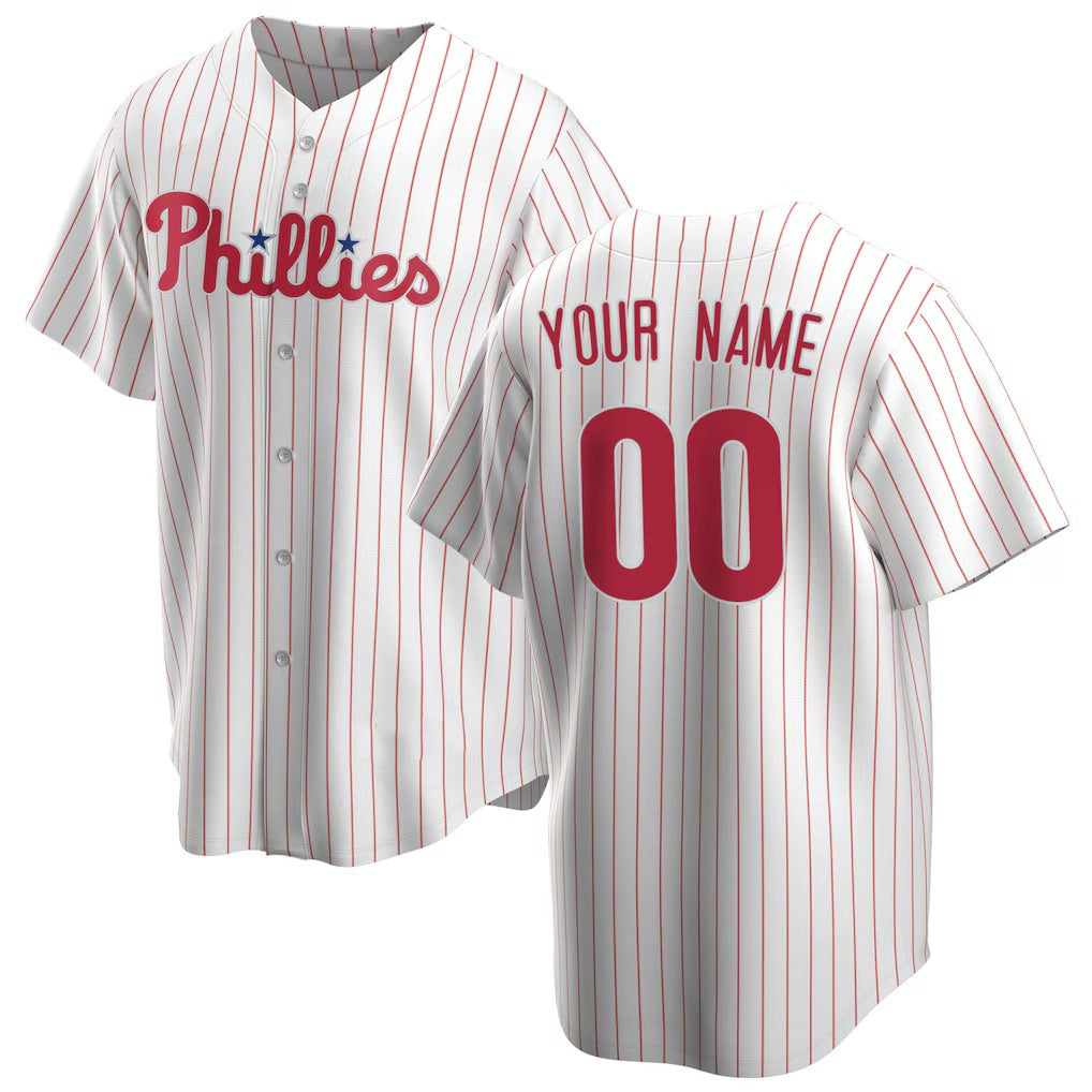 Custom Philadelphia Phillies White Home Replica Baseball Jersey