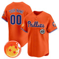 CusCustom Philadelphia Phillies x Dragon Ball Orange Vapor Premier Limited Jersey - All Stitched Baseball Jersey