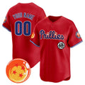 Custom Philadelphia Phillies x Dragon Ball Red Vapor Premier Limited Jersey - All Stitched Baseball Jersey