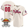 Custom Philadelphia Phillies x One Piece Cream Vapor Premier Limited Jersey - Stitched Baseball Jersey