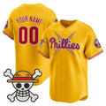 Custom Philadelphia Phillies x One Piece Gold Vapor Premier Limited Jersey - Stitched Baseball Jersey