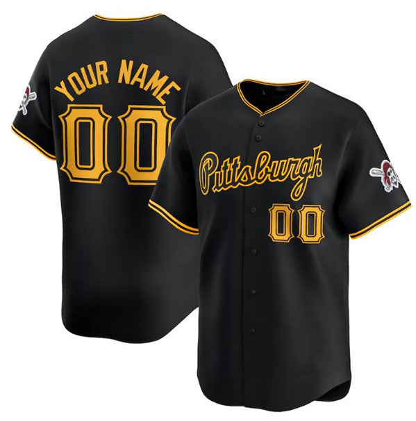 Custom Pittsburgh Pirates Active Player Black Alternate Limited Baseball Stitched Baseball Jersey