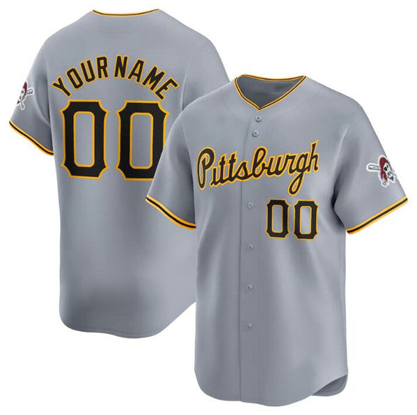 Custom Pittsburgh Pirates Active Player Gray Away Limited Baseball Stitched Baseball Jersey