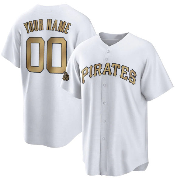 Custom Pittsburgh Pirates Active Player White 2022 All-Star Cool Base Stitched Baseball Jersey