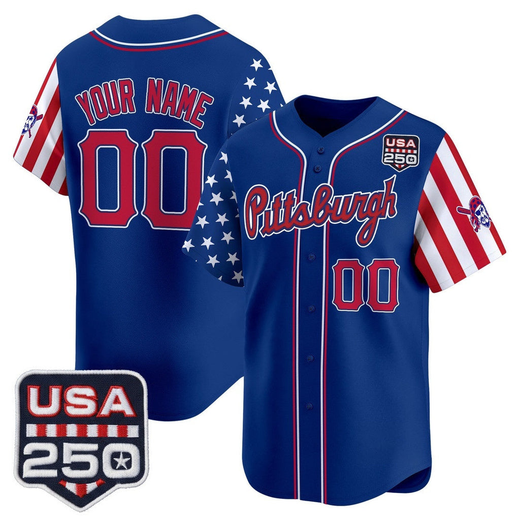 Custom Pittsburgh Pirates America 250 Edition Vapor Premier Limited Royal Stitched Baseball Jersey