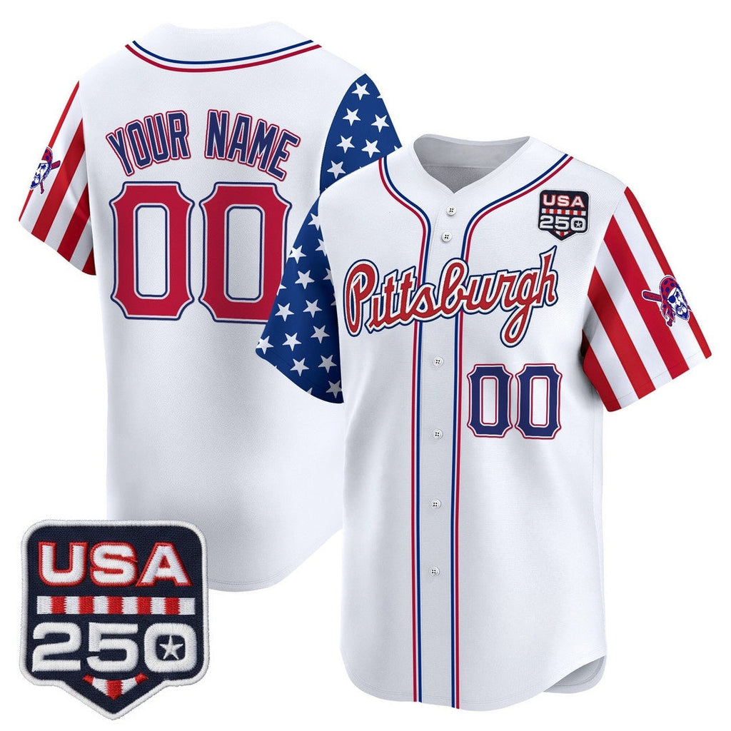 Custom Pittsburgh Pirates America 250 Edition Vapor Premier Limited White Stitched Jerseys Baseball Jersey