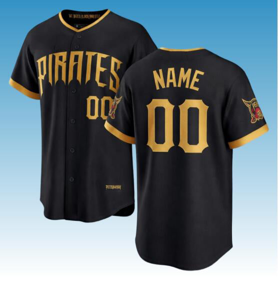 Custom Pittsburgh Pirates Black 2026 City Connect Stadium Stitched Baseball Jersey
