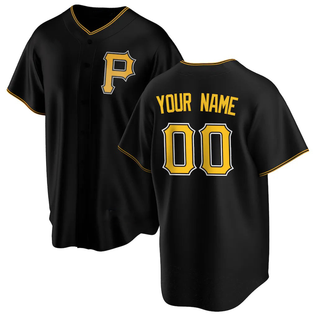 Custom Pittsburgh Pirates Black Alternate Replica Baseball Jersey