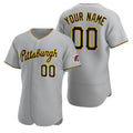 Custom Pittsburgh Pirates Gray Stitched Flex Base 2020 Road Baseball Jersey