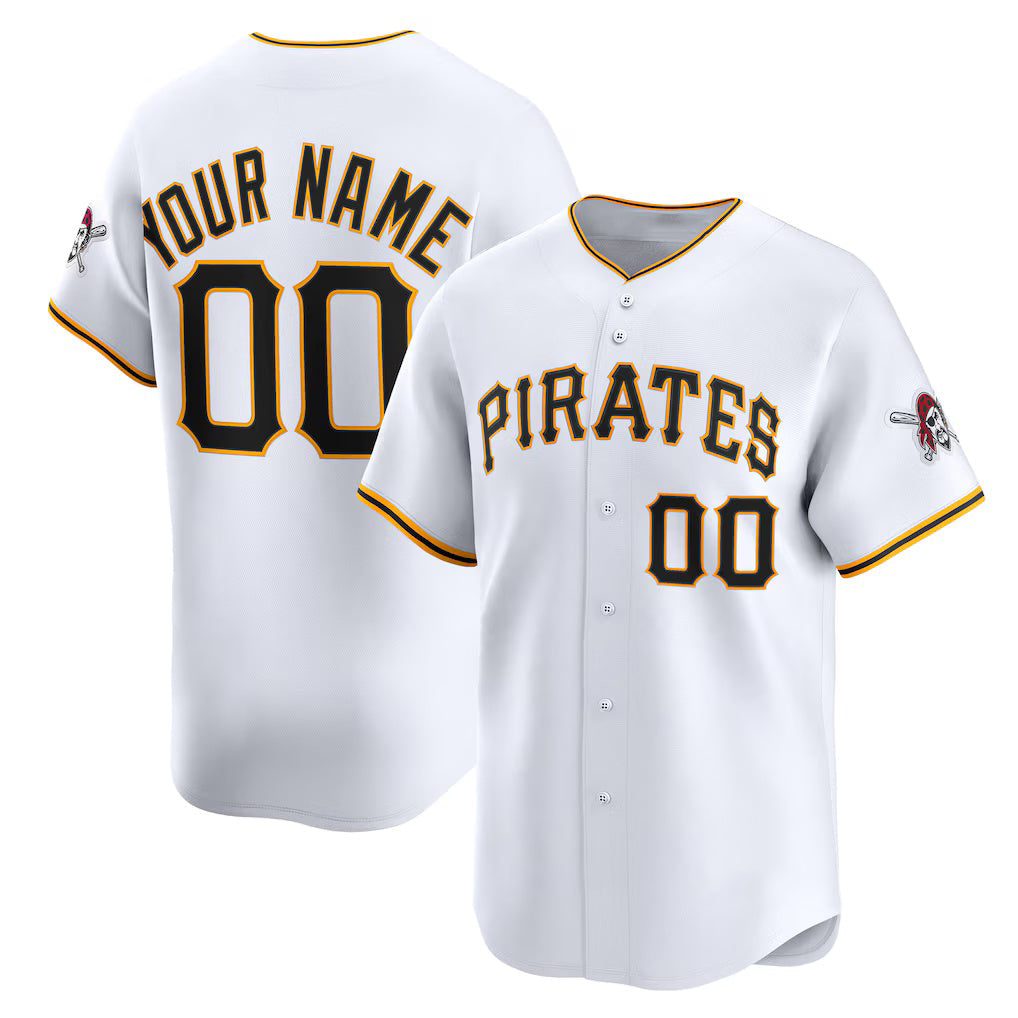 Custom Pittsburgh Pirates White Home Limited Baseball Jersey