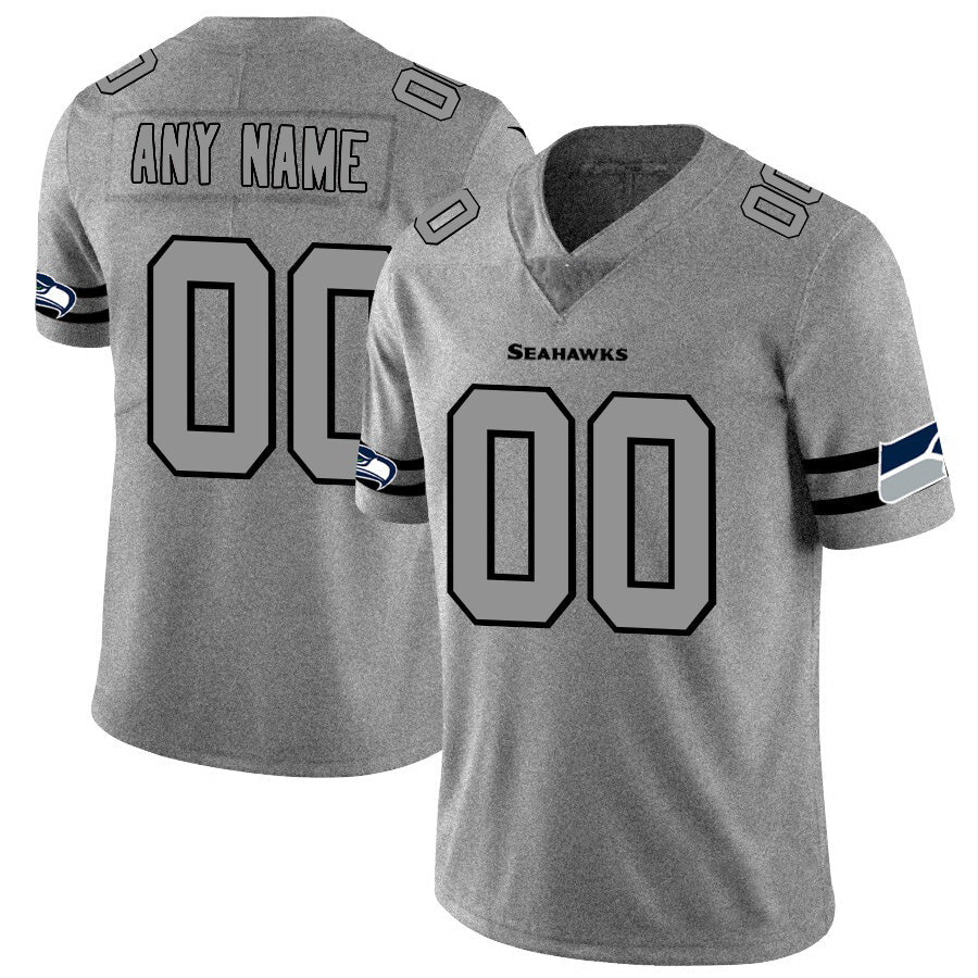 Custom S.Seahawks 2019 Gray Gridiron Gray Vapor Untouchable Limited Jersey