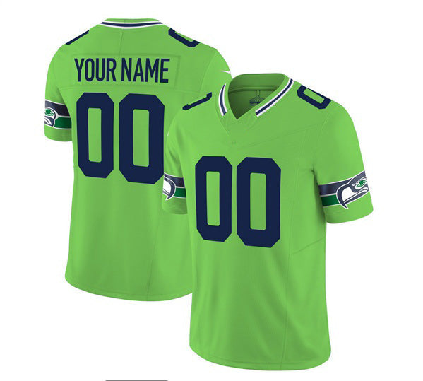 Custom S.Seahawks Active Player 2023 F.U.S.E. Green Limited Stitched Jersey
