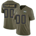 Custom S.Seahawks Active Player Olive 2025 F.U.S.E. Salute to Service Limited Stitched Jersey