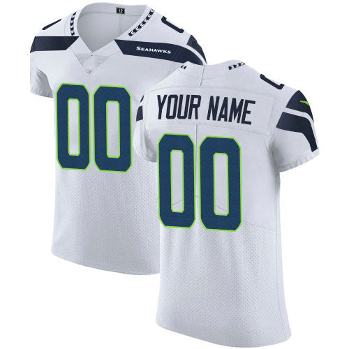 Custom S.Seahawks Elite White Vapor Untouchable Jersey