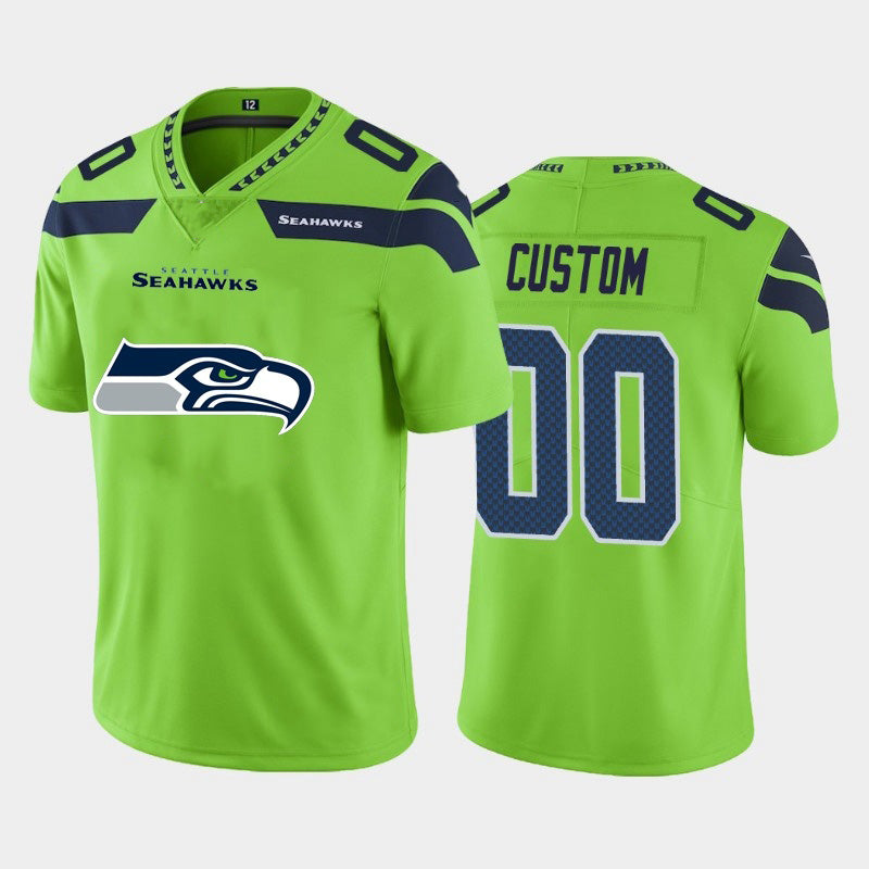 Custom S.Seahawks Green Team Big Logo Vapor Untouchable Limited Jersey