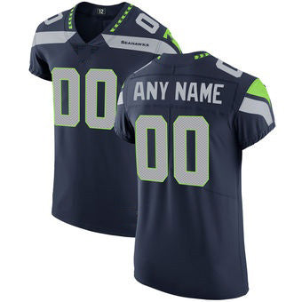 Custom S.Seahawks Navy Vapor Untouchable Elite Jersey