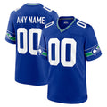 Custom S.Seahawks Royal Throwback Jersey