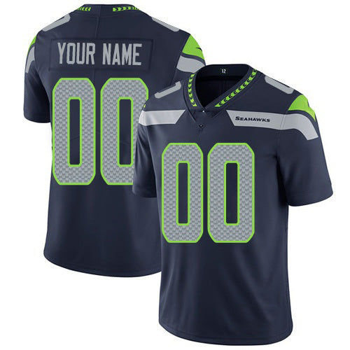 Custom S.Sehawks Navy Vapor Untouchable Player Limited Jersey
