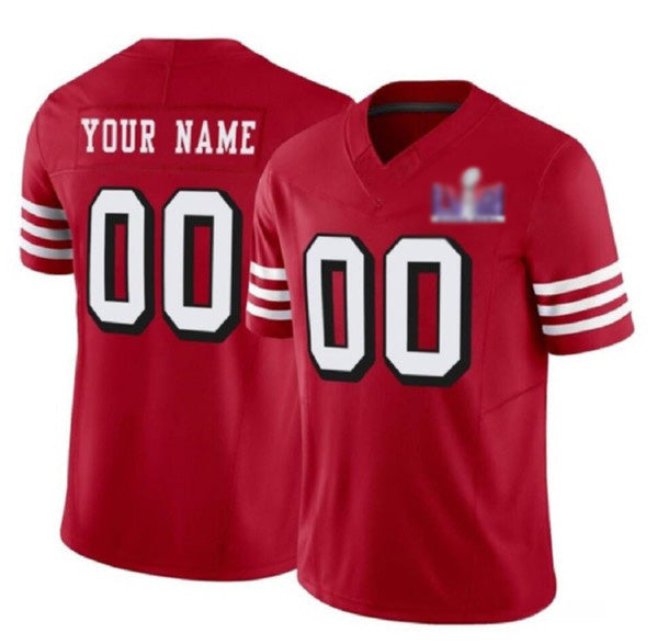 Custom SF.49ers Active Player New Red 2024 F.U.S.E. LVIII Patch Vapor Untouchable Limited Stitched Jersey